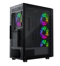GAMEBOOSTER CASTLE A651B 600w APFC USB 3.0 Mesh 4*Rainbow Fanlı Mid-T ATX Gaming Siyah Kasa
